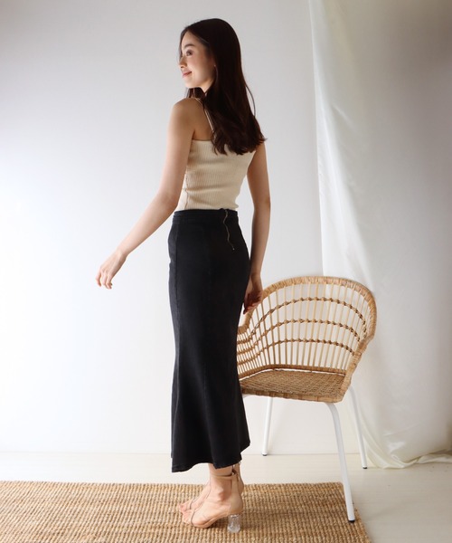 BLUEEAST（ブルーイースト）の「細紐サマーニットリブキャミソール（キャミソール・レディース・ピンク/ホワイト/ブラック/パープル/ブルー/ベージュ/イエロー・MEDIUM）」の19枚目の写真