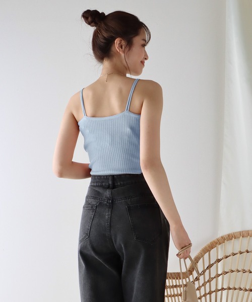 BLUEEAST（ブルーイースト）の「細紐サマーニットリブキャミソール（キャミソール・レディース・ピンク/ホワイト/ブラック/パープル/ブルー/ベージュ/イエロー・MEDIUM）」の21枚目の写真