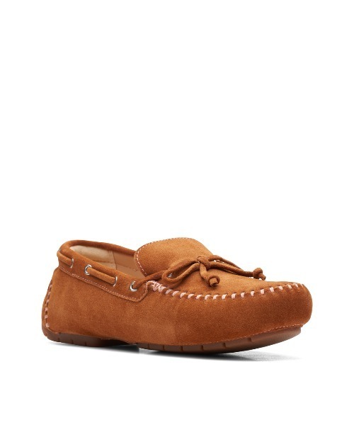 Clarks（クラークス）の「C Mocc Tie / シーモックタイ (タンスエード)（スリッポン・レディース・ブラウン・UK3/UK3.5/UK4.5/UK5.5/UK5/UK6/UK4）」の2枚目の写真