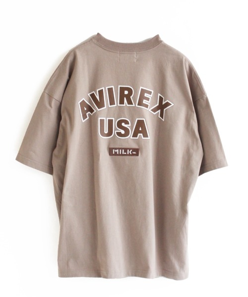AVIREX(アヴィレックス)の「【MILKFED.×AVIREX】ロゴ Tシャツ/LOGO T-SHIRT/ミルクフェド/アヴィレックス(Tシャツ/カットソー・レディース・ホワイト/ベージュ/ピンク・FREE)」の2枚目の写真