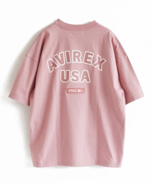 AVIREX(アヴィレックス)の「【MILKFED.×AVIREX】ロゴ Tシャツ/LOGO T-SHIRT/ミルクフェド/アヴィレックス(Tシャツ/カットソー・レディース・ホワイト/ベージュ/ピンク・FREE)」の3枚目の写真