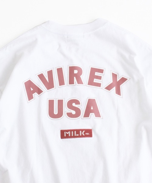 AVIREX(アヴィレックス)の「【MILKFED.×AVIREX】ロゴ Tシャツ/LOGO T-SHIRT/ミルクフェド/アヴィレックス(Tシャツ/カットソー・レディース・ホワイト/ベージュ/ピンク・FREE)」の12枚目の写真