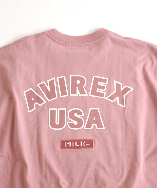 AVIREX(アヴィレックス)の「【MILKFED.×AVIREX】ロゴ Tシャツ/LOGO T-SHIRT/ミルクフェド/アヴィレックス(Tシャツ/カットソー・レディース・ホワイト/ベージュ/ピンク・FREE)」の14枚目の写真