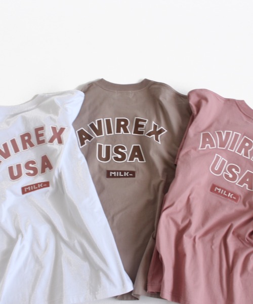 AVIREX(アヴィレックス)の「【MILKFED.×AVIREX】ロゴ Tシャツ/LOGO T-SHIRT/ミルクフェド/アヴィレックス(Tシャツ/カットソー・レディース・ホワイト/ベージュ/ピンク・FREE)」の15枚目の写真