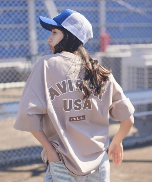 AVIREX(アヴィレックス)の「【MILKFED.×AVIREX】ロゴ Tシャツ/LOGO T-SHIRT/ミルクフェド/アヴィレックス(Tシャツ/カットソー・レディース・ホワイト/ベージュ/ピンク・FREE)」の21枚目の写真