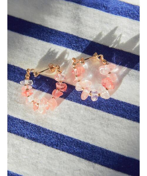 AMERICAN HOLIC（アメリカンホリック）の「ナチュラルストーン×メタルビーズピアス（ピアス（両耳用）・レディース・レッド/オレンジ/ブルーグリーン・FREE）」の5枚目の写真