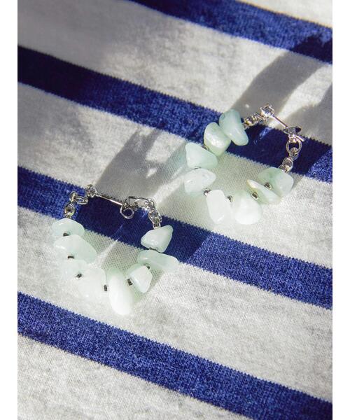 AMERICAN HOLIC（アメリカンホリック）の「ナチュラルストーン×メタルビーズピアス（ピアス（両耳用）・レディース・レッド/オレンジ/ブルーグリーン・FREE）」の7枚目の写真