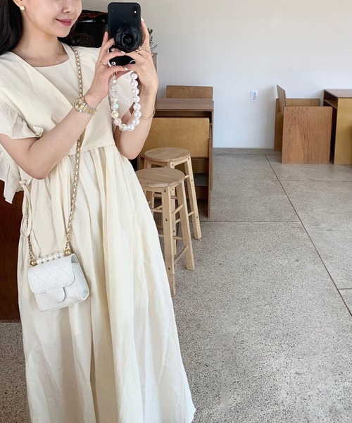 Leja（レジャ）の「【LEJA】袖フリルレイヤード取り外しボレロロングワンピースセットアップ（ワンピース・レディース・イエロー/カーキブラウン/ナチュラル・FREE）」の11枚目の写真