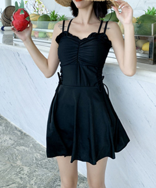 c.u.l（シーユーエル）の「フレアスカート 2点セット ワンピース水着 culb21（水着・レディース・ピンク/イエロー/ブラック・S/M/L/XL）」の5枚目の写真