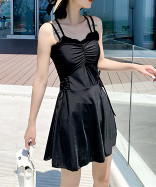 c.u.l（シーユーエル）の「フレアスカート 2点セット ワンピース水着 culb21（水着・レディース・ピンク/イエロー/ブラック・S/M/L/XL）」の8枚目の写真