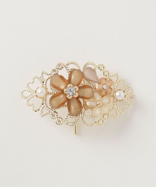 Dorothy Lang（ドロシーラング）の「Dorothy Lang (ドロシーラング)  フラワーヘアカフ（バレッタ/ヘアクリップ・レディース・ホワイト/ブルー/ベージュ/ピンク・FREE）」の2枚目の写真