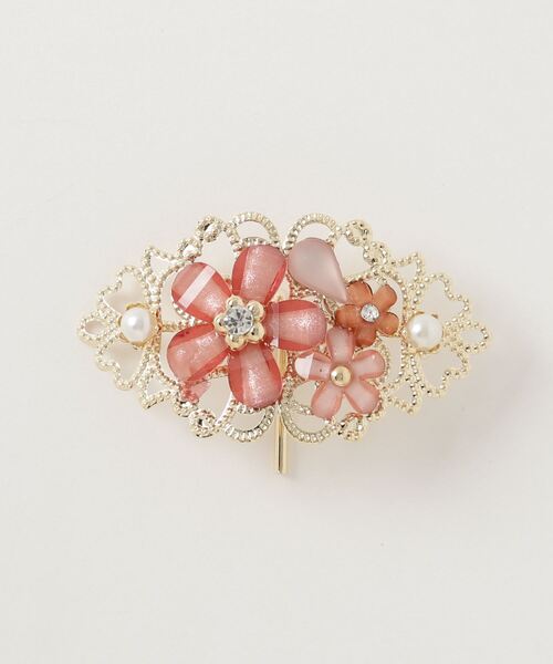 Dorothy Lang（ドロシーラング）の「Dorothy Lang (ドロシーラング)  フラワーヘアカフ（バレッタ/ヘアクリップ・レディース・ホワイト/ブルー/ベージュ/ピンク・FREE）」の4枚目の写真