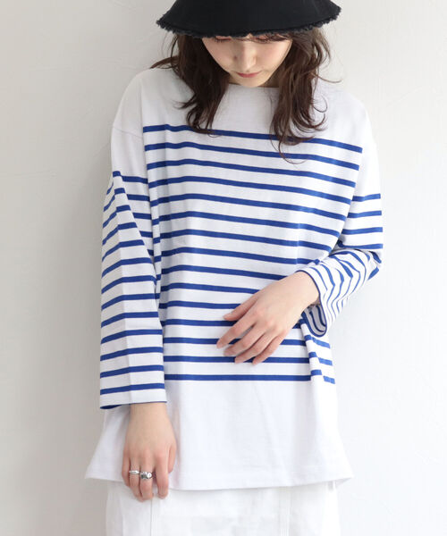 fredy repit(フレディレピ)の「パネルボーダーBIGプルオーバーT(Tシャツ/カットソー・レディース・ブラック系その他3/グリーン系その他3/ブルー系その他3/オレンジ系その他3・38)」の3枚目の写真