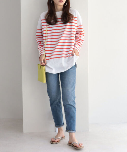 fredy repit(フレディレピ)の「パネルボーダーBIGプルオーバーT(Tシャツ/カットソー・レディース・ブラック系その他3/グリーン系その他3/ブルー系その他3/オレンジ系その他3・38)」の5枚目の写真
