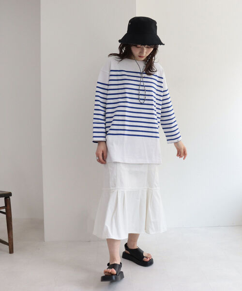 fredy repit(フレディレピ)の「パネルボーダーBIGプルオーバーT(Tシャツ/カットソー・レディース・ブラック系その他3/グリーン系その他3/ブルー系その他3/オレンジ系その他3・38)」の12枚目の写真