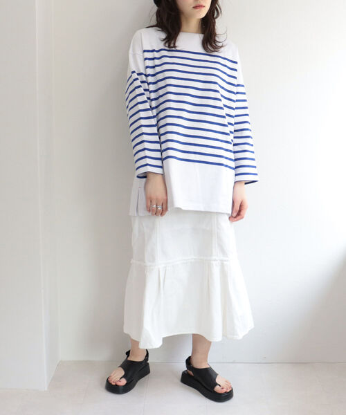 fredy repit(フレディレピ)の「パネルボーダーBIGプルオーバーT(Tシャツ/カットソー・レディース・ブラック系その他3/グリーン系その他3/ブルー系その他3/オレンジ系その他3・38)」の19枚目の写真