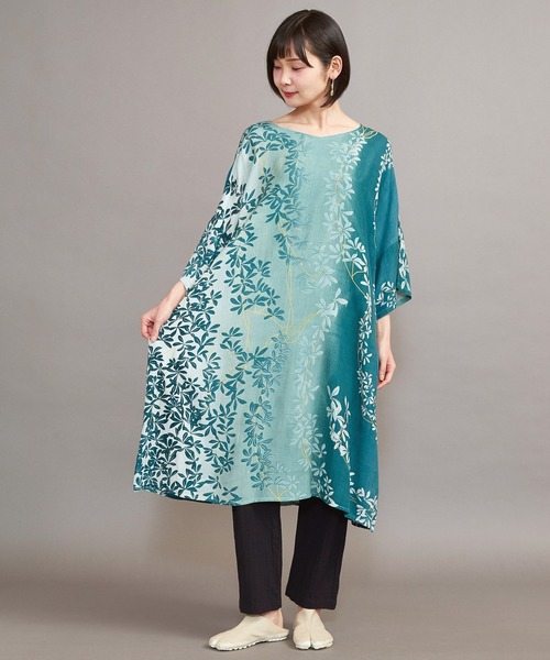 カヤ（カヤ）の「【カヤ】芽吹き若葉ワンピース（ワンピース・レディース・ネイビー/グリーン/梅・FREE）」の5枚目の写真