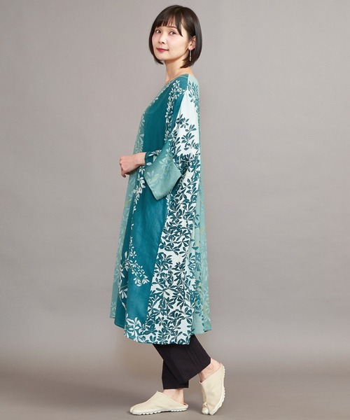 カヤ（カヤ）の「【カヤ】芽吹き若葉ワンピース（ワンピース・レディース・ネイビー/グリーン/梅・FREE）」の6枚目の写真