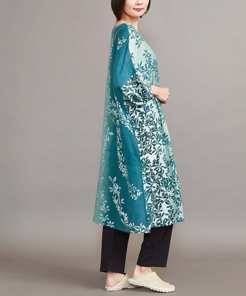 カヤ（カヤ）の「【カヤ】芽吹き若葉ワンピース（ワンピース・レディース・ネイビー/グリーン/梅・FREE）」の8枚目の写真