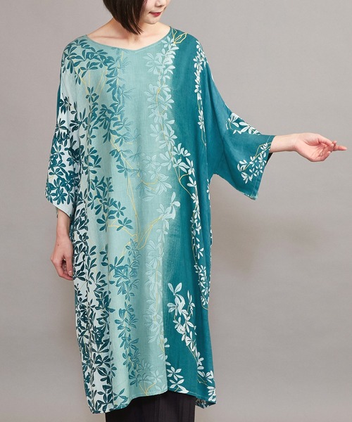 カヤ（カヤ）の「【カヤ】芽吹き若葉ワンピース（ワンピース・レディース・ネイビー/グリーン/梅・FREE）」の10枚目の写真