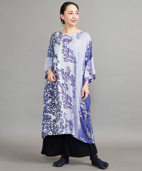 カヤ（カヤ）の「【カヤ】芽吹き若葉ワンピース（ワンピース・レディース・ネイビー/グリーン/梅・FREE）」の20枚目の写真