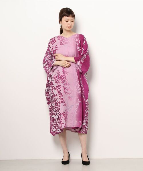 カヤ（カヤ）の「【カヤ】芽吹き若葉ワンピース（ワンピース・レディース・ネイビー/グリーン/梅・FREE）」の14枚目の写真