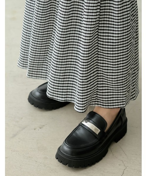 Re:EDIT（リエディ）の「楊柳チェック柄マーメイドスカート（スカート・レディース・パープル/グリーン/ベージュ/ブラック・LARGE/MEDIUM/SHORT）」の8枚目の写真