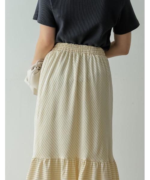 Re:EDIT（リエディ）の「楊柳チェック柄マーメイドスカート（スカート・レディース・パープル/グリーン/ベージュ/ブラック・LARGE/MEDIUM/SHORT）」の5枚目の写真