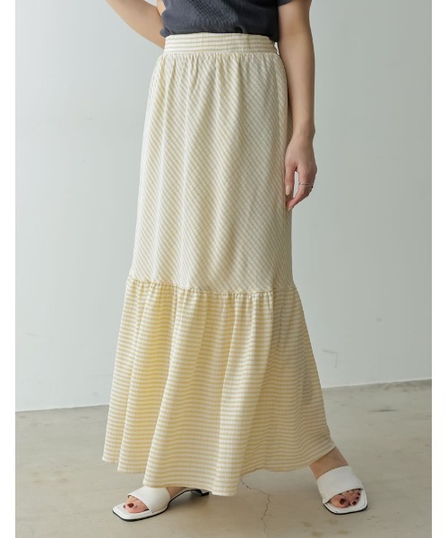 Re:EDIT（リエディ）の「楊柳チェック柄マーメイドスカート（スカート・レディース・パープル/グリーン/ベージュ/ブラック・LARGE/MEDIUM/SHORT）」の16枚目の写真