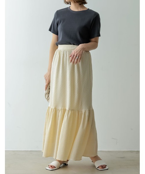 Re:EDIT（リエディ）の「楊柳チェック柄マーメイドスカート（スカート・レディース・パープル/グリーン/ベージュ/ブラック・LARGE/MEDIUM/SHORT）」の9枚目の写真