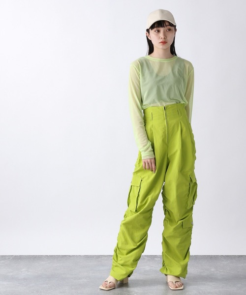 JEANASIS（ジーナシス）の「シアーメッシュプルオーバーLS/281072（Tシャツ/カットソー・レディース・マスタード/ライトグリーン・FREE）」の5枚目の写真