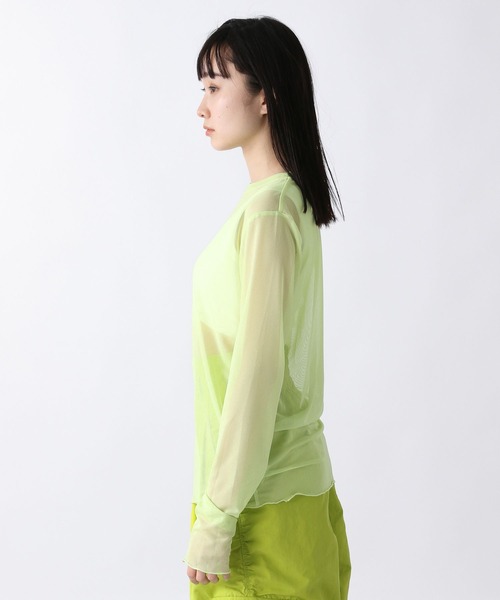 JEANASIS（ジーナシス）の「シアーメッシュプルオーバーLS/281072（Tシャツ/カットソー・レディース・マスタード/ライトグリーン・FREE）」の7枚目の写真