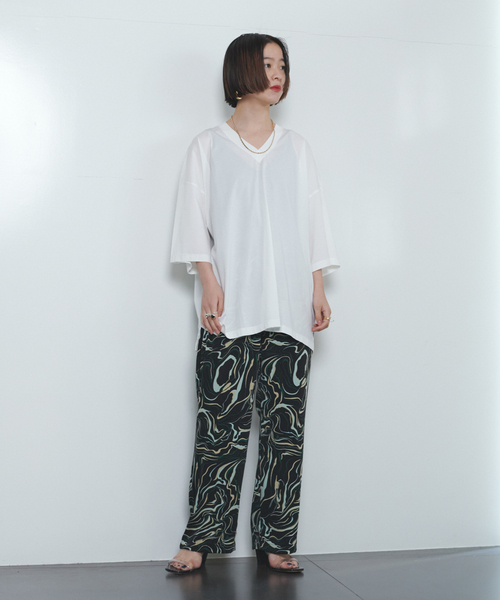 CITYSHOP（シティーショップ）の「V-NECK Tシャツ（Tシャツ/カットソー・レディース・ネイビー/ホワイト・FREE）」の12枚目の写真