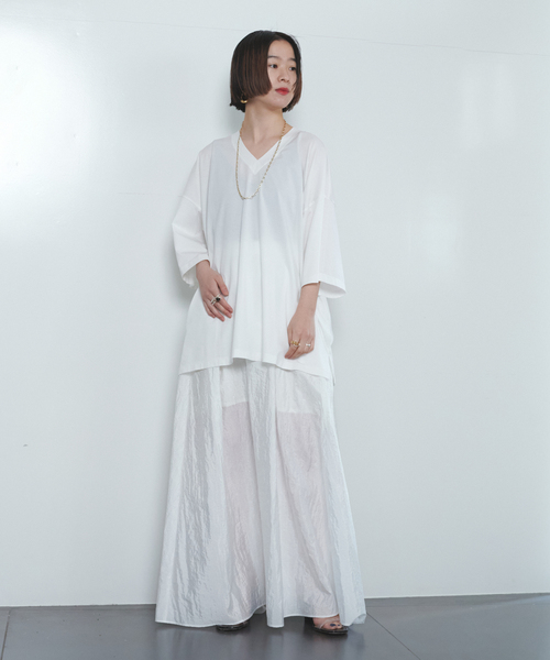 CITYSHOP（シティーショップ）の「V-NECK Tシャツ（Tシャツ/カットソー・レディース・ネイビー/ホワイト・FREE）」の13枚目の写真