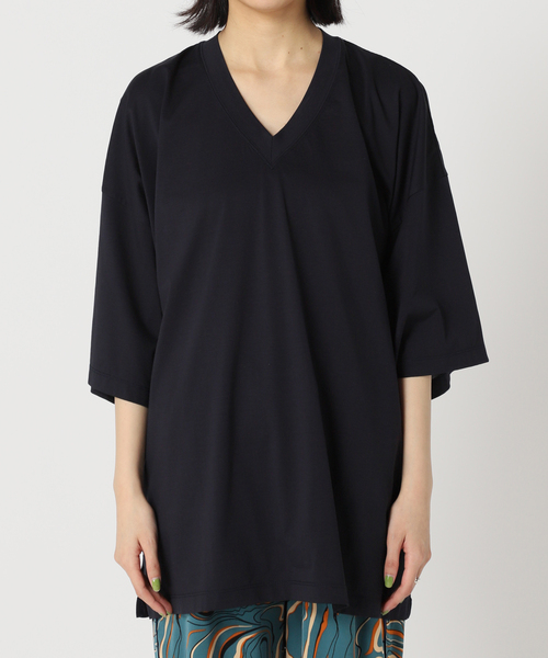 CITYSHOP（シティーショップ）の「V-NECK Tシャツ（Tシャツ/カットソー・レディース・ネイビー/ホワイト・FREE）」の14枚目の写真