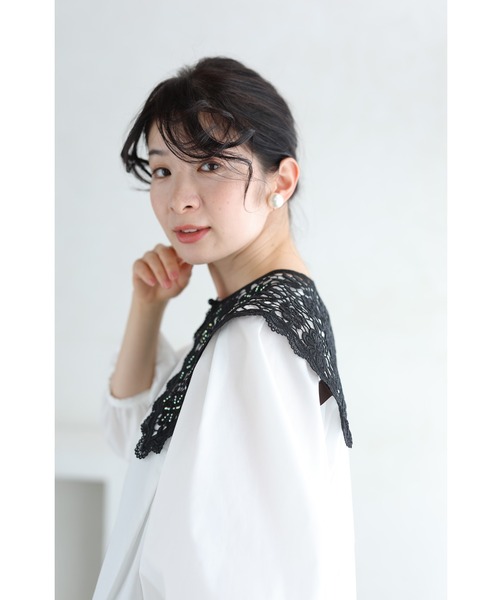 cawaii(カワイイ)の「(黒)オーロラビジュー輝く切り絵レースの付け襟(付け襟・レディース・ブラック・FREE)」の12枚目の写真