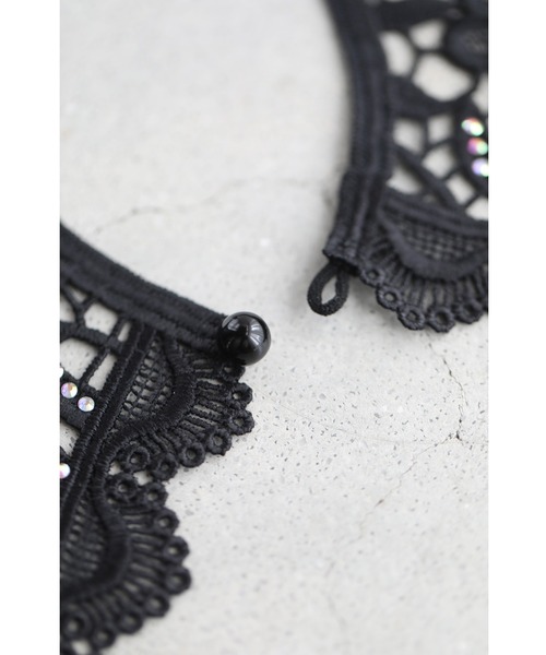 cawaii(カワイイ)の「(黒)オーロラビジュー輝く切り絵レースの付け襟(付け襟・レディース・ブラック・FREE)」の13枚目の写真