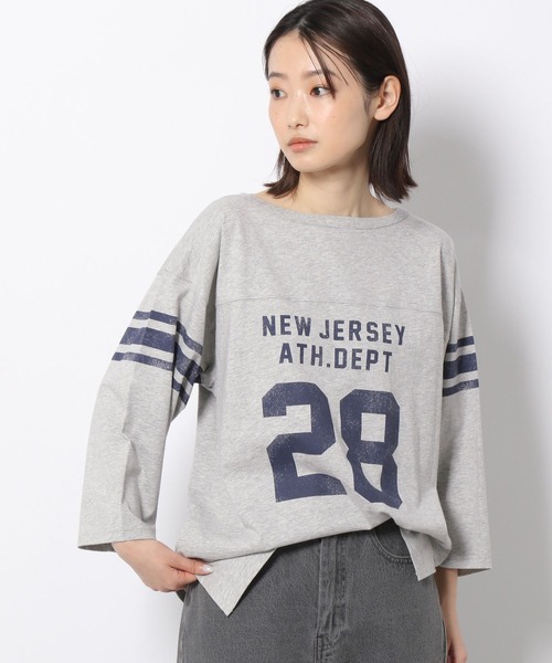 LAKOLE(ラコレ)の「USAコットンフットボールTシャツ / 268970(Tシャツ/カットソー・レディース・ネイビー/ホワイト/ライトグレー/オフホワイト・SMALL/MEDIUM)」の3枚目の写真