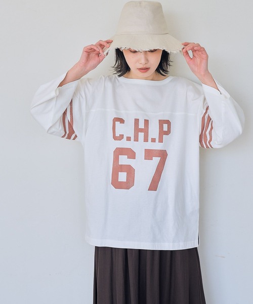 LAKOLE(ラコレ)の「USAコットンフットボールTシャツ / 268970(Tシャツ/カットソー・レディース・ネイビー/ホワイト/ライトグレー/オフホワイト・SMALL/MEDIUM)」の11枚目の写真