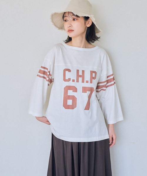 LAKOLE(ラコレ)の「USAコットンフットボールTシャツ / 268970(Tシャツ/カットソー・レディース・ネイビー/ホワイト/ライトグレー/オフホワイト・SMALL/MEDIUM)」の12枚目の写真