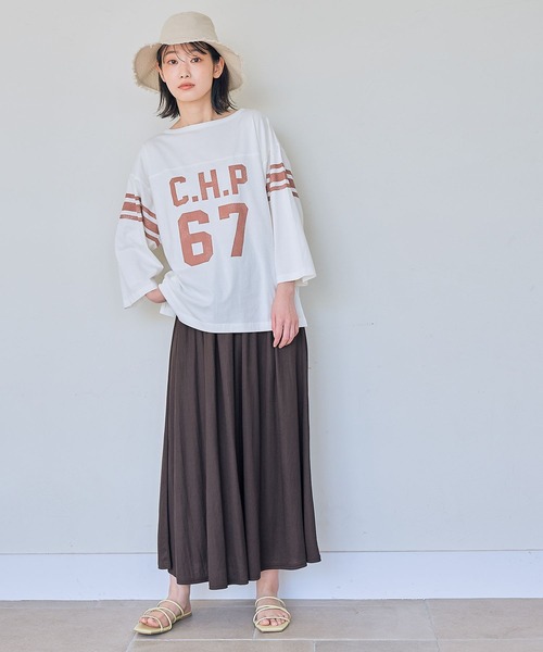 LAKOLE(ラコレ)の「USAコットンフットボールTシャツ / 268970(Tシャツ/カットソー・レディース・ネイビー/ホワイト/ライトグレー/オフホワイト・SMALL/MEDIUM)」の5枚目の写真