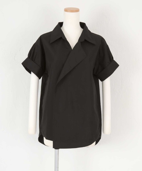 UR'S（ユアーズ）の「変形襟ﾃﾞｻﾞｲﾝﾌﾞﾗｳｽ（シャツ/ブラウス・レディース・ホワイト/ブラック・S/M/L）」の21枚目の写真