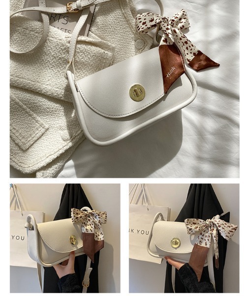 yuue' ( wear )（ユーイ）の「リボン付きシンプルレザー ショルダーバッグ（ショルダーバッグ・レディース・ホワイト/ブラック/ブラウン/ベージュ・FREE）」の14枚目の写真