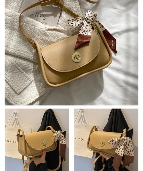 yuue' ( wear )（ユーイ）の「リボン付きシンプルレザー ショルダーバッグ（ショルダーバッグ・レディース・ホワイト/ブラック/ブラウン/ベージュ・FREE）」の16枚目の写真