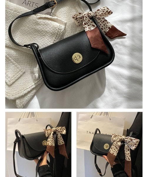 yuue' ( wear )（ユーイ）の「リボン付きシンプルレザー ショルダーバッグ（ショルダーバッグ・レディース・ホワイト/ブラック/ブラウン/ベージュ・FREE）」の10枚目の写真