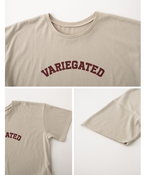 Re:EDIT（リエディ）の「カレッジロゴクロップドTシャツ（Tシャツ/カットソー・レディース・ブラック/ホワイト×ブラック/ホワイト×グリーン/グレイッシュベージュ・MEDIUM/LARGE）」の5枚目の写真