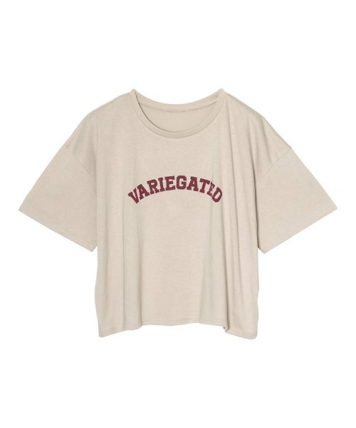 Re:EDIT（リエディ）の「カレッジロゴクロップドTシャツ（Tシャツ/カットソー・レディース・ブラック/ホワイト×ブラック/ホワイト×グリーン/グレイッシュベージュ・MEDIUM/LARGE）」の9枚目の写真