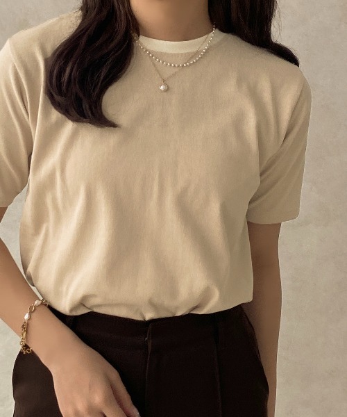 apres jour clair（アプレジュールクレア）の「【apres jour clair】リンガーTシャツ【ZOZOTOWN限定アイテム】（Tシャツ/カットソー・レディース・ベージュ/イエロー系その他/ライトベージュ・X-LARGE/フリー）」の4枚目の写真