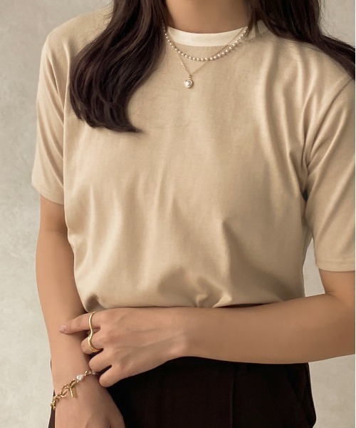 apres jour clair（アプレジュールクレア）の「【apres jour clair】リンガーTシャツ【ZOZOTOWN限定アイテム】（Tシャツ/カットソー・レディース・ベージュ/イエロー系その他/ライトベージュ・X-LARGE/フリー）」の7枚目の写真