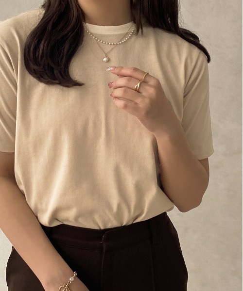apres jour clair（アプレジュールクレア）の「【apres jour clair】リンガーTシャツ【ZOZOTOWN限定アイテム】（Tシャツ/カットソー・レディース・ベージュ/イエロー系その他/ライトベージュ・X-LARGE/フリー）」の8枚目の写真